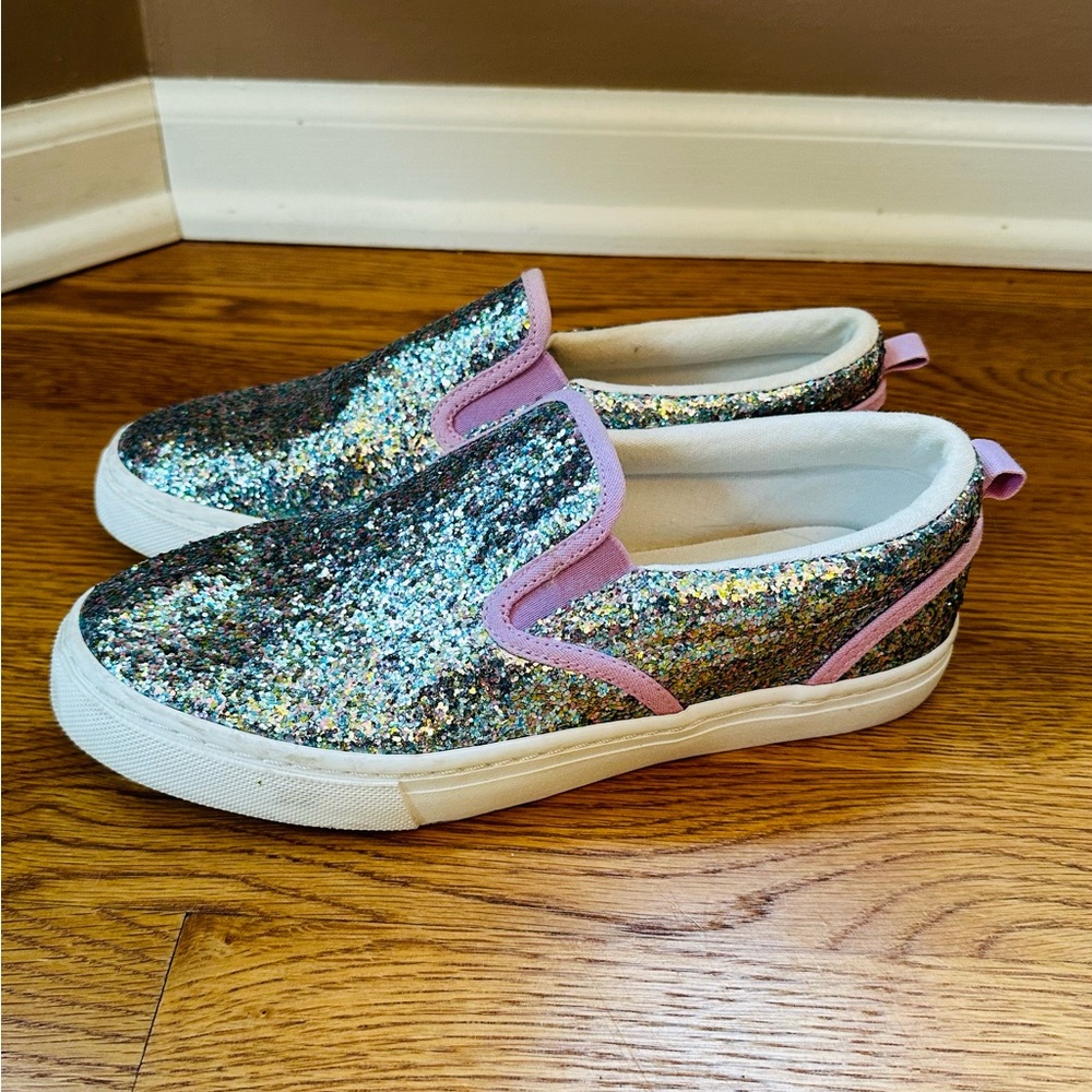 Gap Kids Glitter Slip ons with Purple Detail - 4